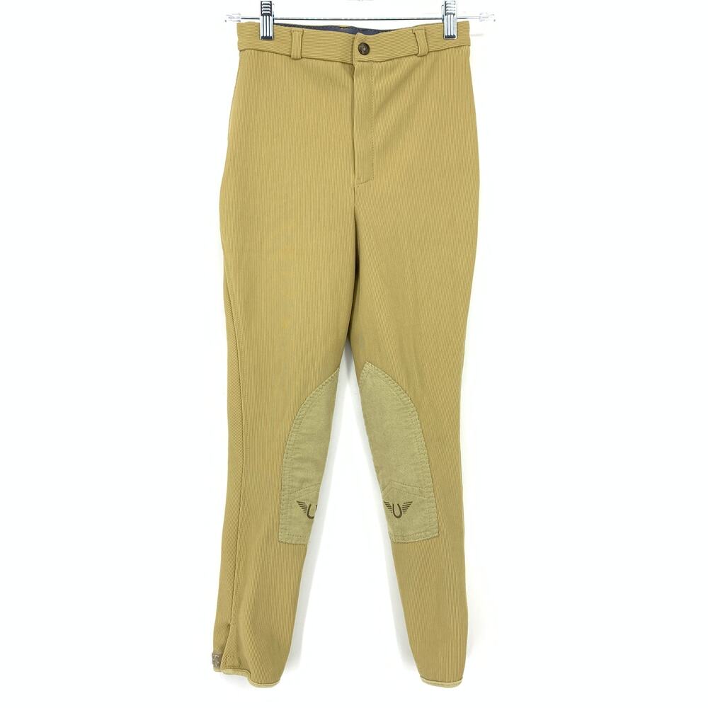 TuffRider Equestrian Breeches Ribbed Pants Youth Kids Sz 14 Tan